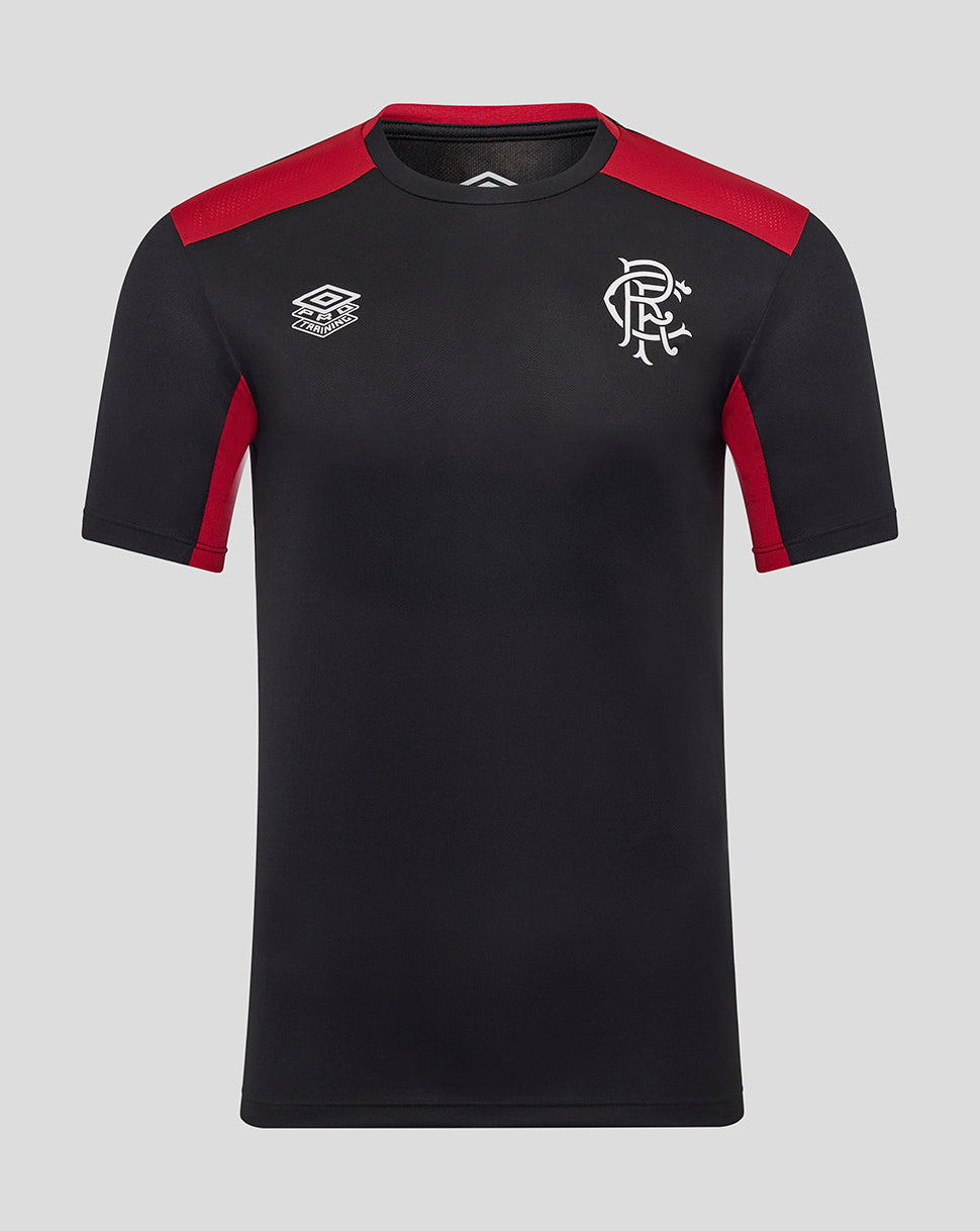 JUNIOR 25/26 RANGERS PRO TRAINING SHORT SLEEVE TEE - CAVIAR / RED