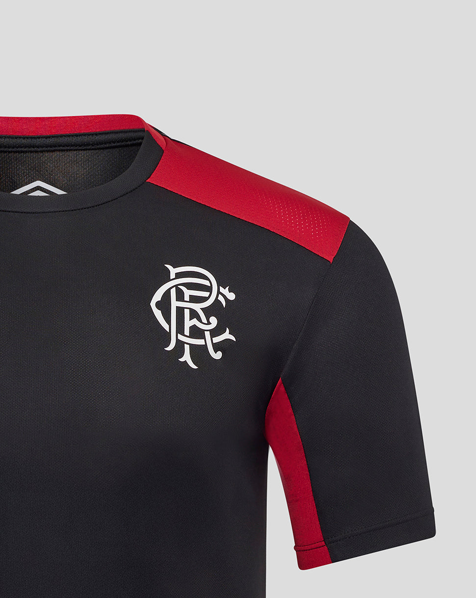 JUNIOR 25/26 RANGERS PRO TRAINING SHORT SLEEVE TEE - CAVIAR / RED