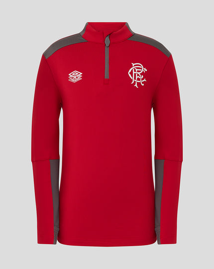 JUNIOR 25/26 PLAYERS TRAINING QUARTER ZIP TOP - RHYTHMIC RED