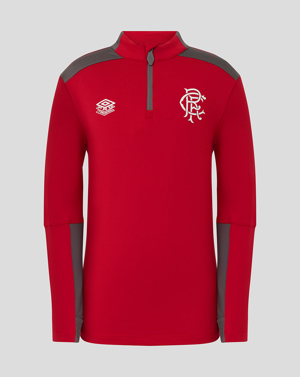 JUNIOR 25/26 PLAYERS TRAINING QUARTER ZIP TOP - RHYTHMIC RED
