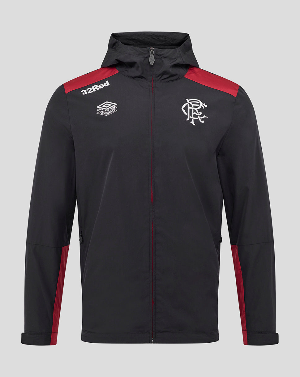 MENS 25/26 COACHES TRAINING PACKABLE HOOD SHOWER JACKET - CAVIAR