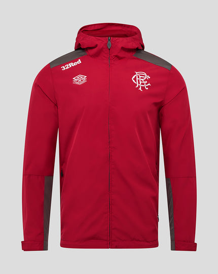 JUNIOR 25/26 PLAYERS TRAINING PACKABLE HOOD SHOWER JACKET - RHYTHMIC RED
