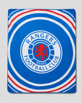 Blue Rangers FC pulse fleece blanket with central crest design