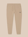 Front view of mushroom Flex Lifestyle joggers with drawcord waist and zip pockets; Castore logo on left leg