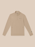 Beige Flex Lifestyle quarter zip fleece top with Castore branding on the chest and zip pockets