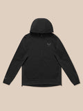 Black FLEX WINTERISED JACKET laid flat with hood and full front zipper