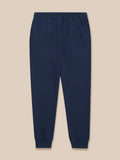 Navy Travel Lifestyle Joggers back view with elastic waistband and cuffed hems