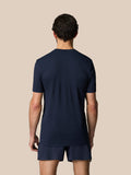 Back view of midnight navy Zone Training T Shirt showing ribbed upper back panel
