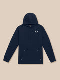 Navy Travel Lifestyle Hoodie with drawstring hood and Castore branding on left chest
