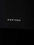 Close-up of black Apex Training T Shirt fabric with Castore logo