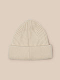 Stone unisex ribbed knit beanie with folded cuff and Castore logo at the fold