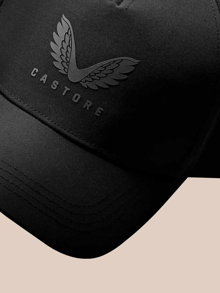 Active Logo Cap Black with embossed Castore branding on the front.