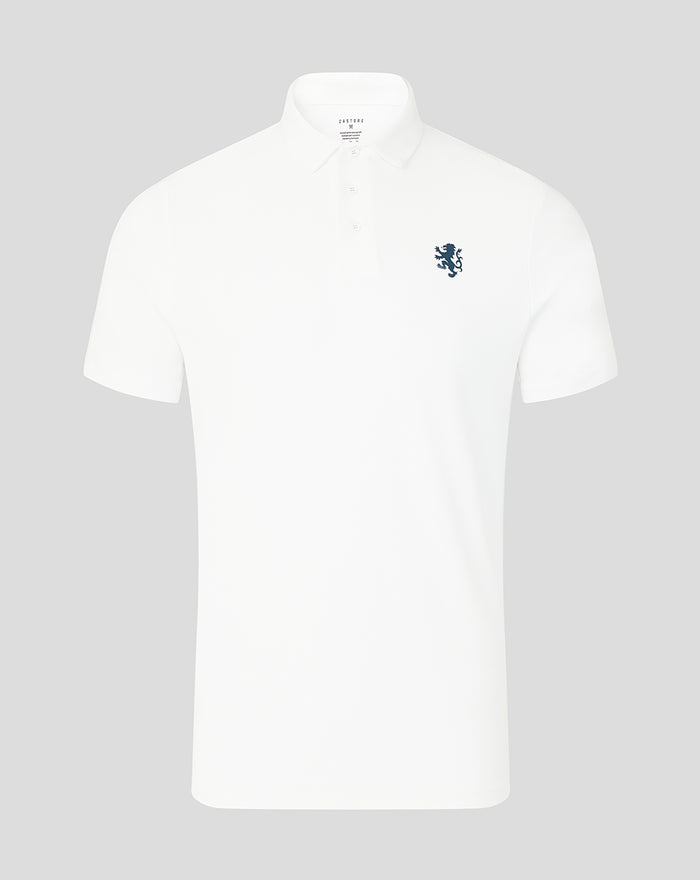 White Rangers Club Essential Polo short sleeve with a small navy crest on the left chest