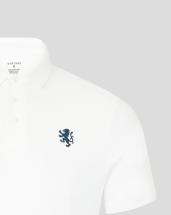 White Rangers Club Essential Polo with navy crest on the left chest