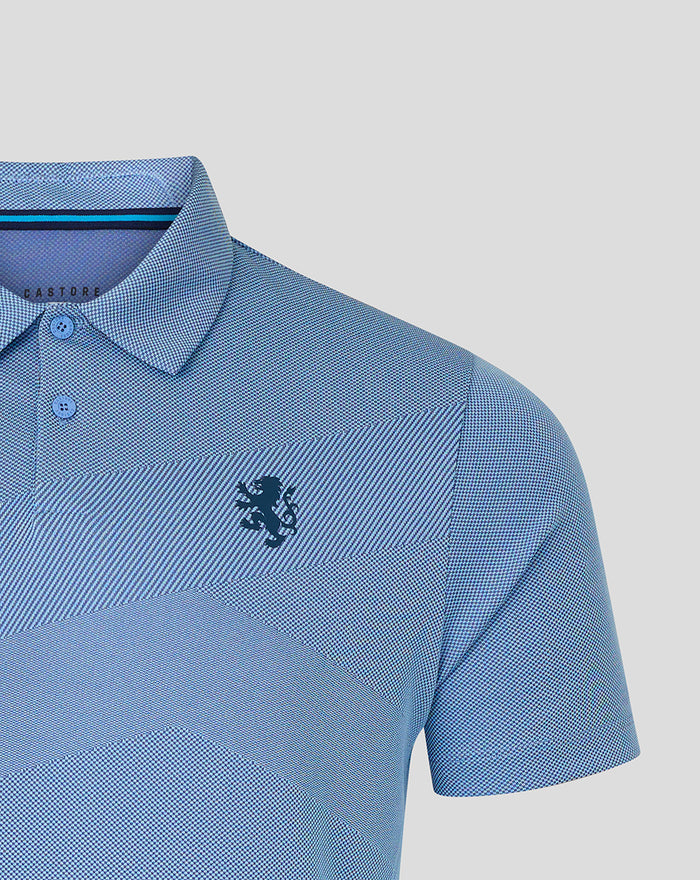 Blue Rangers Pinnacle engineered knit polo with embroidered left chest crest