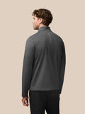 Back view of charcoal Garcia Hybrid Jacket with vertical Castore branding along the upper back.