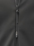 Center front zipper detail on Garcia Hybrid Jacket with CASTORE branded pull.