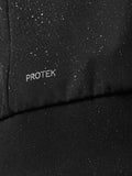 Close up of black ProTek fabric with water droplets beading on the surface
