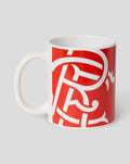 Rangers FC halftone 11oz mug white ceramic with bold red graphic wraparound