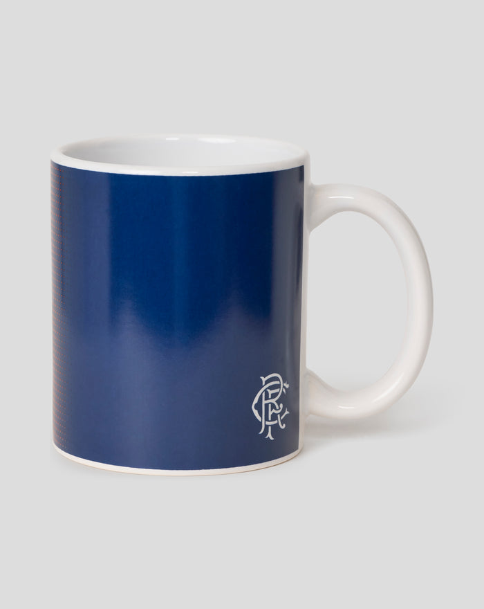 Rangers FC halftone 11oz mug in deep blue with white handle and small white crest