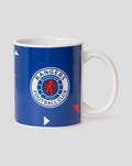 Blue Rangers FC 11oz mug with crest on the side, white interior and handle.
