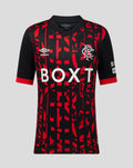 Rangers FC junior 2026/27 third shirt in black with red pattern and crest