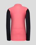 Back view of Calypso Coral Rangers FC junior training quarter zip with dark navy sleeves.