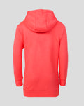 Rangers FC Junior 2026/27 Presentation Hoodie Calypso Coral back view highlighting hood and clean back design