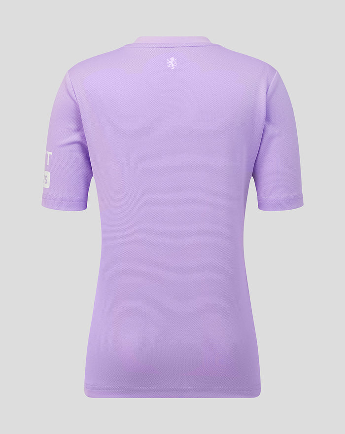 Back view of lavender Rangers junior third goalkeeper shirt with a small white crest at the neckline.