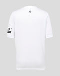 Back view of white Rangers junior home goalkeeper shirt with a small crest at the upper back near the collar