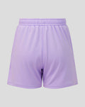Back view of lilac Rangers junior goalkeeper shorts showing the elastic waistband and central seam