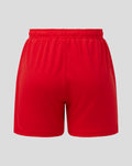 Red Rangers FC junior away goalkeeper shorts shown from the back with an elastic waistband