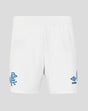 Back view of Rangers FC men's 2026/27 home pro shorts in white with crest on the left leg and Umbro logo on the right