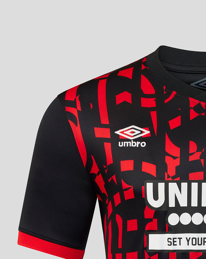 Back view of Rangers shirt featuring bold red print and SEKO sponsor across the upper back.