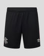 Black Rangers men's third shorts with white crest on left leg and Umbro logo on right leg