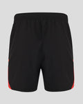 Back view of black Rangers FC men's 2026/27 third pro shorts with red side panels