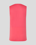 Back view of coral Rangers FC training vest showing clean color block design and hem seam