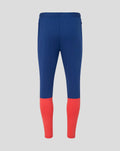 Back view of Rangers FC men's 2026/27 pro training pants in twilight blue with coral color blocking on the lower legs
