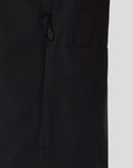 Close-up of navy Rangers FC training shower jacket showing zipper pull and seam detail