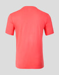 Back view of coral Rangers FC men's 2026/27 presentation T-shirt.
