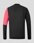 Back view of Rangers FC Junior 2026/27 Presentation Woven Jacket with coral pink left sleeve and black body.