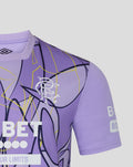 Front view of lavender Rangers third goalkeeper shirt with bold graphic print and prominent BET sponsor logo.