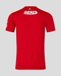 Rangers FC 2026/27 away goalkeeper shirt back view in red with bold SEKO logo across the upper back