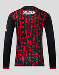 Back view of Rangers FC 2026/27 third long sleeve shirt with red graphic design and SEKO sponsor across the upper back.