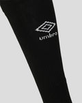 Close-up of black Rangers home sock with white Umbro logo