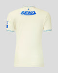 Cream Rangers away shirt back view with blue SEKO sponsor graphic and small crest near the collar