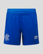 Blue Rangers womens away shorts with crest on left leg and Umbro logo on right.