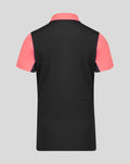 Back view of Rangers FC training polo with navy body and coral pink sleeves.