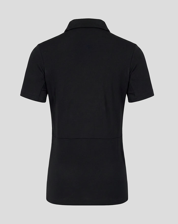 Back view of the black Rangers presentation polo showing a clean tailored fit.