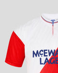 Rangers 88 Away Shirt front view white fabric with a red diagonal sash and bold blue lettering